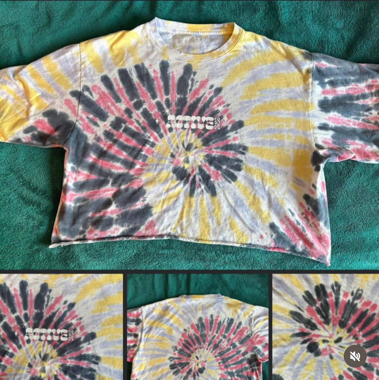 Active Tye Dye Crop Top Large