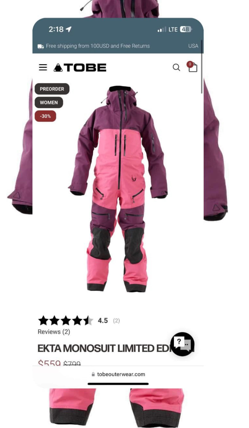 TOBE Insulted Mono Suit Small